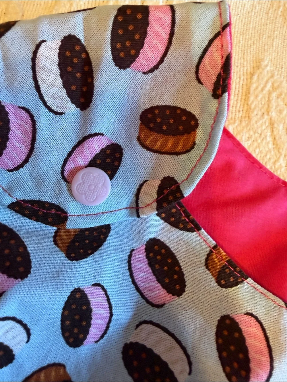 Handmade Reversible Toddler Art Smock Apron Ice Cream Side Tie Bib craft baking